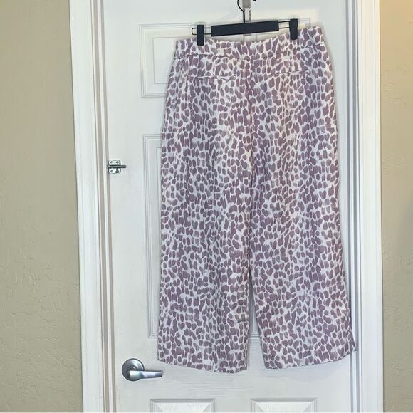 J.Crew Taryn Pants in Lilac Leopard Size 12 - Picture 3 of 11